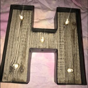 Metal Light Up Letter H Room Decor